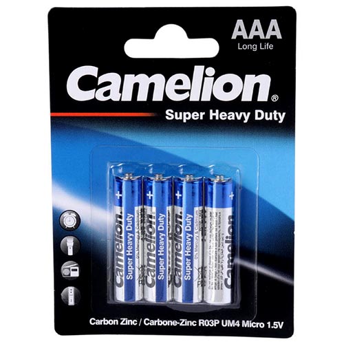 باتری چهارتایی نیم قلمی Camelion Super Heavy Duty 1.5V AAA