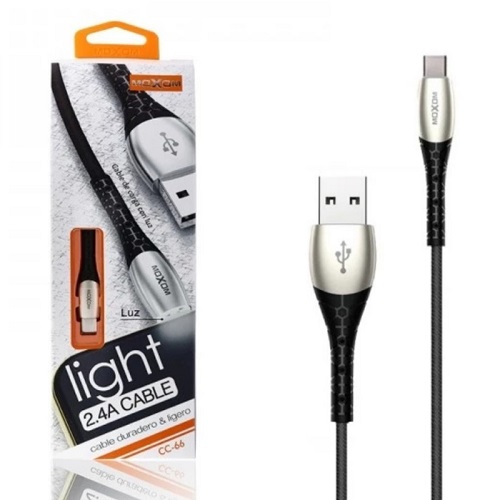کابل تبدیل USB به USB-C موکسوم مدل cc-66 2.4A LED light