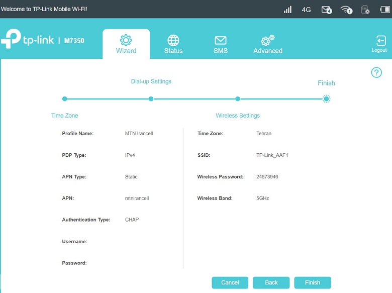 مراحل تنظیمات مودم tp-link M7350 (7)