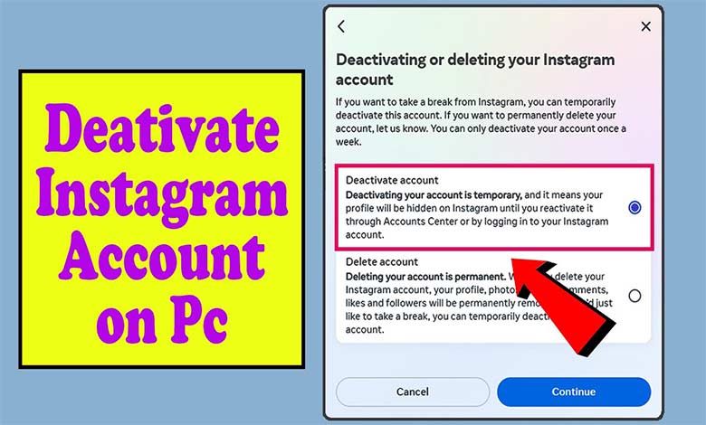 نحوه دی اکتیو کردن اینستاگرام در کامپیوتر 